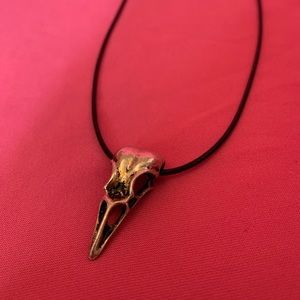 Gothic Bird Skull Necklace